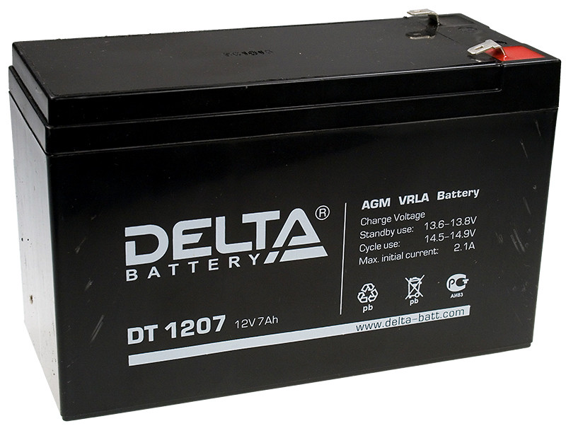 Аккумулятор Delta DT 1207 (12В/7Ач)уп-5шт
