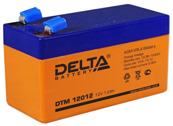 Аккумулятор Delta DTM 12012 (12В/1,2Ач) уп-20шт