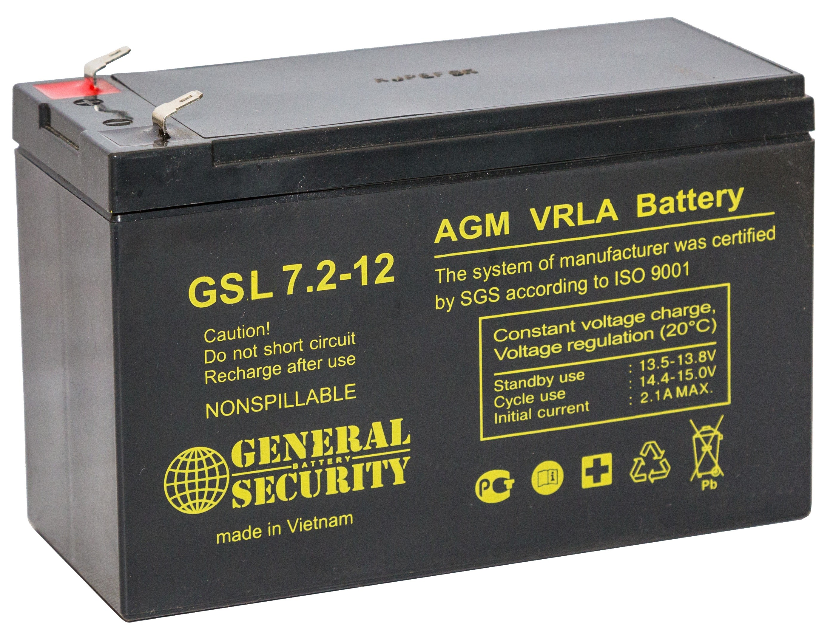Аккумулятор GSL 7,2-12  (12В/7.2 Ач)уп-5шт