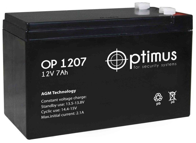 Аккумулятор Optimus OP 1207 (12В/7Ач)уп-5шт аккумуляторная батарея