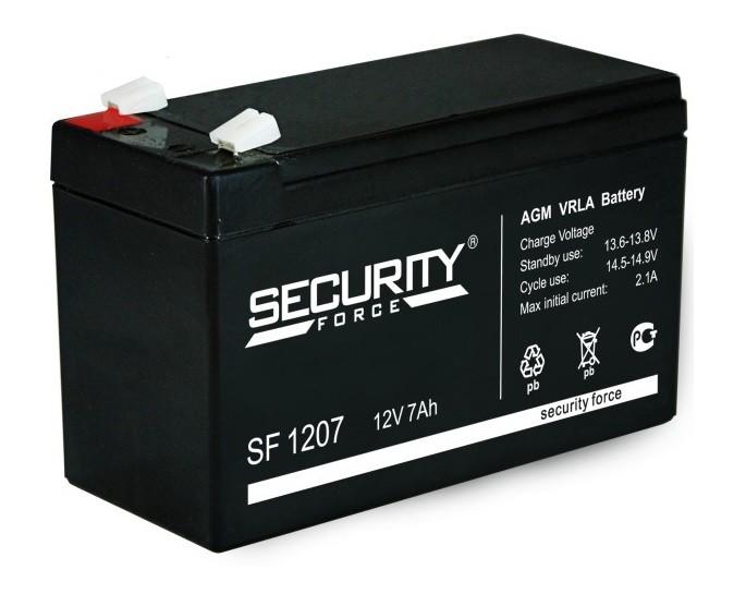 Аккумулятор SF 1207 Security Force (12В/7Ач) уп-5 шт