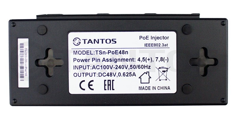 TSn-PoE48n PoE-инжектор для сетей