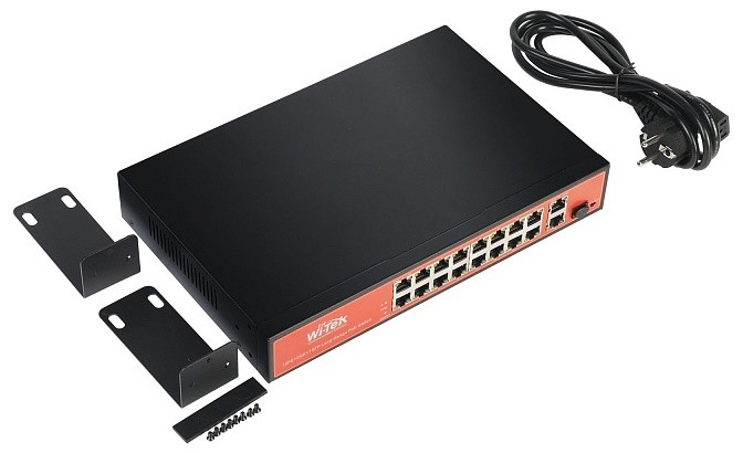 WI-PS518G порты 16 PoE FE + 2 Combo GE + 1 SFP сетевой коммутатор Wi-Tek