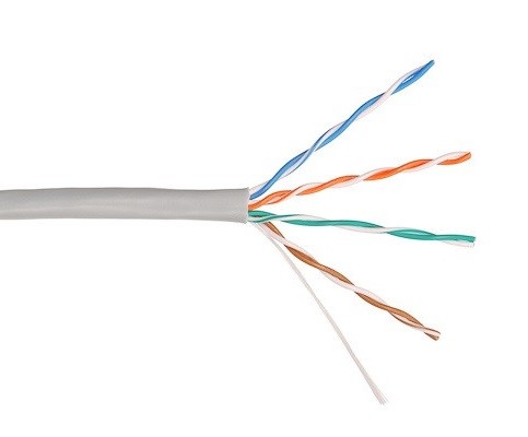NKL 4100A-GY кабель NIKOLAN UTP 4 пары, кат.5e (класс D), одножильный, медный, 24AWG, серый