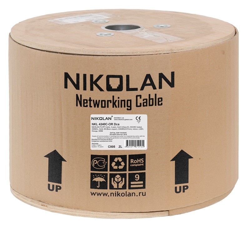 NKL 4240C-OR кабель NIKOLAN F/UTP 4 пары