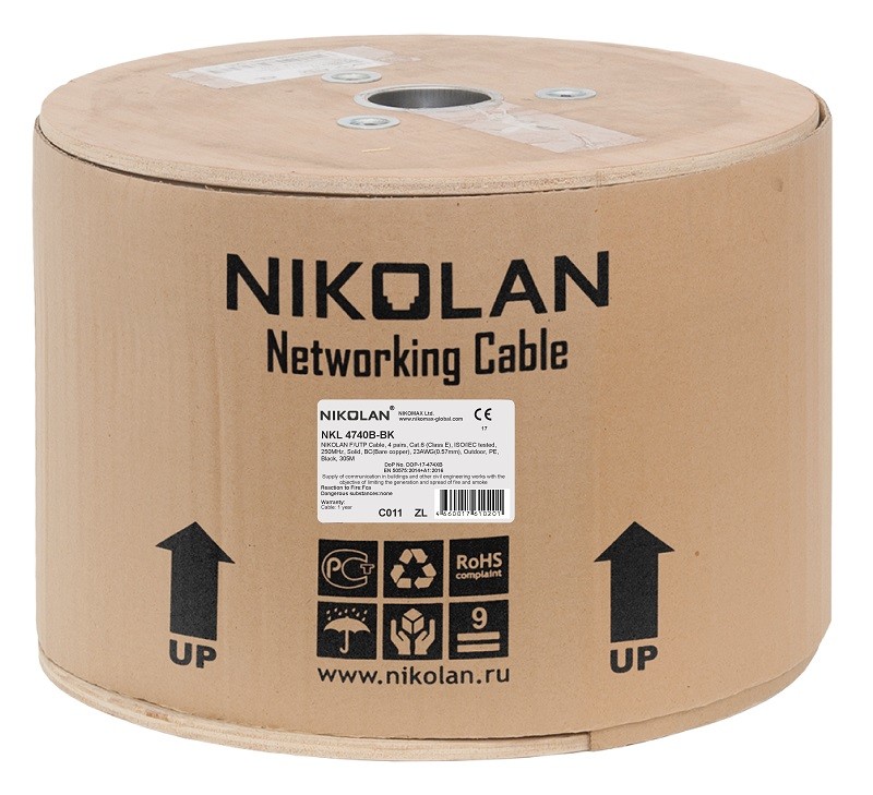 NKL 4740B-BK кабель NIKOLAN F/UTP 4 пары