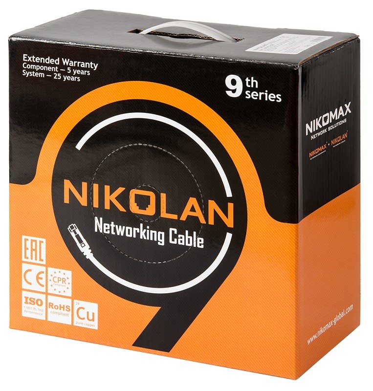 NKL 9140C-OR кабель NIKOLAN U/UTP 4 пары