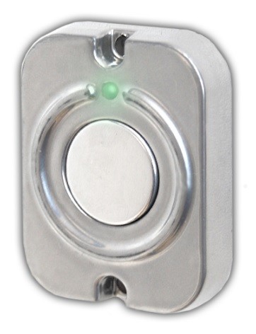 Кнопка выхода EXITka, накладная, металлическая, с индикацией, белая